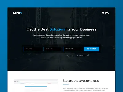 LandX Landing Page app creative dashboard landing page multipurpose pricing table registration form ui web app web design