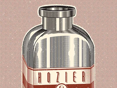 Poison Bottle hatching illustration minimal poster typography