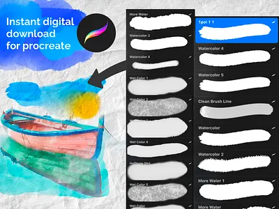 Watercolor Procreate Brushes, Procreate Brush Pack, Watercolor agency app behance brand identity branding branding agency design graphic design graphics illustration logo logo design logofolio packaging packaging design stationery typography ui ux vector