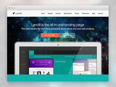 Landlr – The All-in-One Landing Page - WordPress flat design landing page landlr one page slider revolution startup wordpress theme