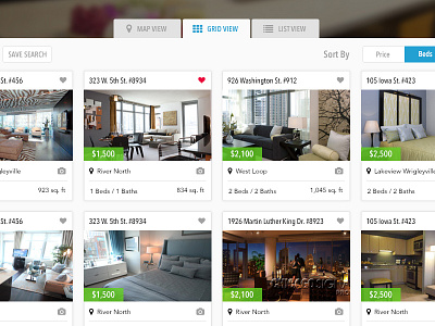 CSP Apartment Listings apartment gridview interior listings realestate ui ux