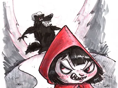 Day 28 of the ‪#‎inktober‬ challenge. character design color pencil drawing ghoul inktober pen ink sketch wolf