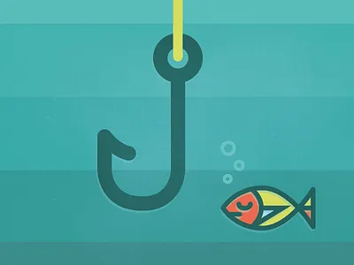 J - 36 Days of Type 36days j 36daysoftype fish fishhook flat gif hook illustration lettering sea type typography