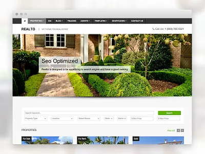 Realto - WordPress Theme for Real Estate Companies bootstrap design real estate responsive wordpress wordpress theme
