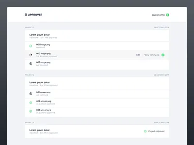 Approver approve interface web