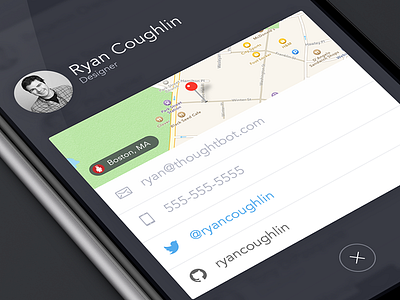 Employee Detail View card ios modal