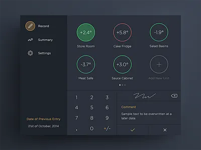 Temperature App for iOS app dark design flat graphic interface ios ios 7 ipad iphone ui ux