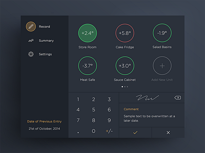 Temperature App for iOS app dark design flat graphic interface ios ios 7 ipad iphone ui ux