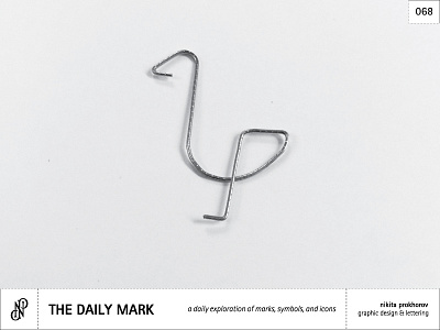 The Daily Mark 068 - Bird design graphic design icon logo logomark mark metal paper clip simplicity symbol