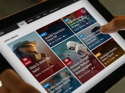 Game Review Website clean desktop flat game metro modern tile ui website