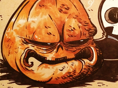Inktober Day 30 character design halloween illustration inktober monster pen and ink pumpkin