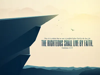 Galatians 3:11 abstract bible birds cliff illustration logos bible software mountain scripture simple