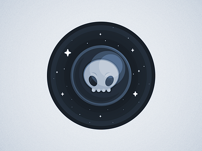 Skullstronaut alien astronaut black blue flat gradient skull space stars white zattberg
