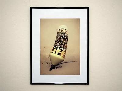 Design is not for philosophy it's for life 3d broken design graphic life manipulation pencil philosophy poster typome vietnam vintage