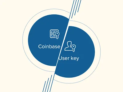 Multisig vault bitcoin coinbase graph illustration infographic landing