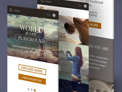 E commerce Luggage Screens Mobile design ecommerce luggage mobile ui ux