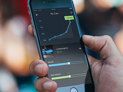 Dark Version App app dark dark ui flat graph ios ios7 iphone mobile slider