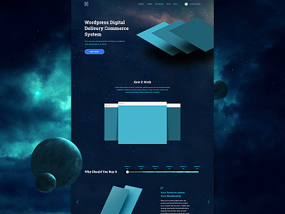 Commerce System Landinge Page (Space Version) app commerce landing page rocket space stars themes universe viet nam web web design wordpress