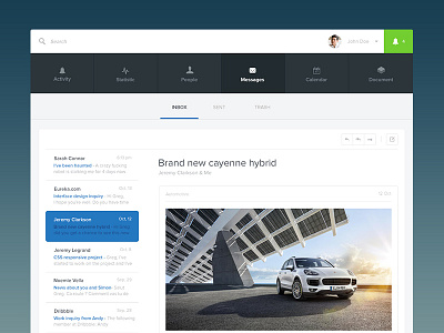 Simplissime message app client email flat mail message minimal os simple ui ux web