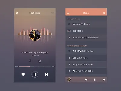 Radio app concept design music radio ui ux