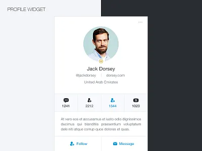 User Profile Widget card dubai member profile profile profile widget social network stock user user profile ux website widget