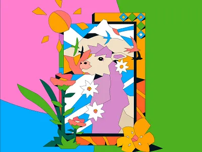 Spirit Free Illustration. animal birds brand branding design drawing ecuador flat flowers graphic design illustration latinamerica logo nature type vector