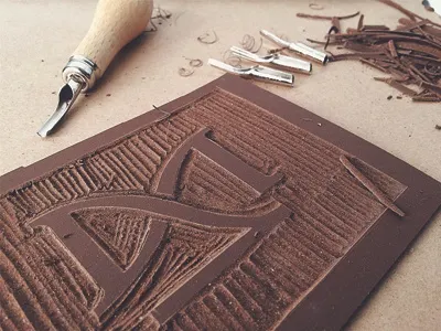 Monogram "L&N" carving logo logotype monogram typography