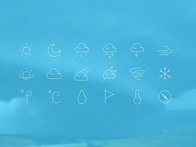 Weather icons cloud design glyphs icon moon pack rain set sun vector weather wind