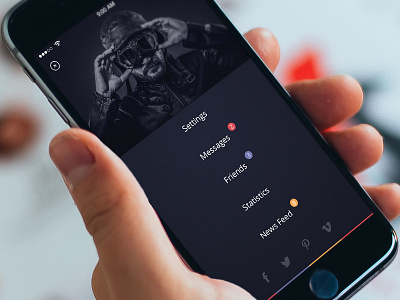 App Navigation app dashboard ios menu mobile nav navigation profile ui ux