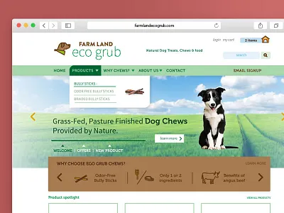 Eco Grub dog eco green vector website