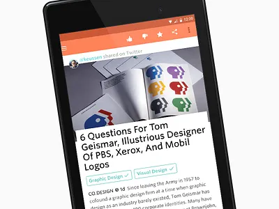 Prismatic for Android android app feed material