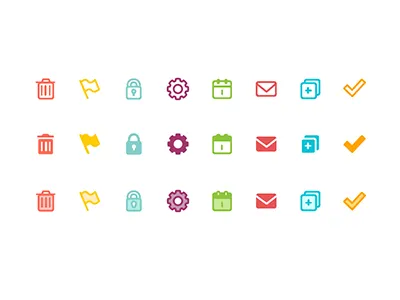Icon Exploration color design iconography icons illustration interface styles ui