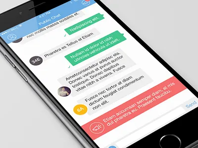 Group Chat App app chat group interface ios iphone6 notification room sticky talk ui ux