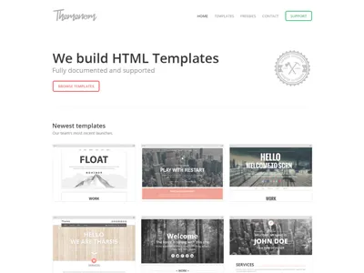 Themenom WIP buttons layout minimalist template website white