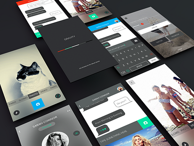 Gravity UI 2 - Free app design flat free freebies ios ios8 kit perspective psd ui