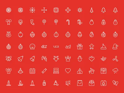 Merry Christmas Outline Vector Icons christmas christmas icons christmas vector icons happy holidays holiday icons line icons merry christmas icons outline stroke vectors xmas
