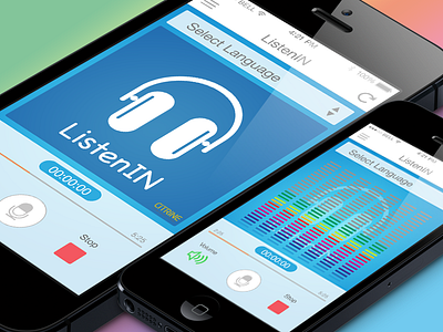 Listenin Apps apple ios iphone language listen music record ui ux