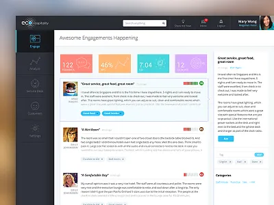 Engage page ui for Eco Consumer Opinion admin bootstrap clean ui dashboard ui review side bar tags