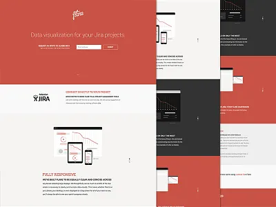 Flare Landing Page dashboard data visualization flare hero illustration jira red ui website