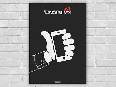 Thumbs App app art bw illustration like phone poster thumbs up up