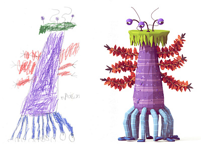 Monster (Final) 3d barnacles c4d cinema 4d collaboration creature lowpoly monster monster project monsters poison render textures