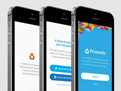 Prismatic Splash Test app branding clean flat ios minimal prismatic ui whitney