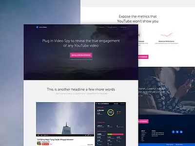 Extension download page analytics chrome extension interface landing page tools ui virool web website wip