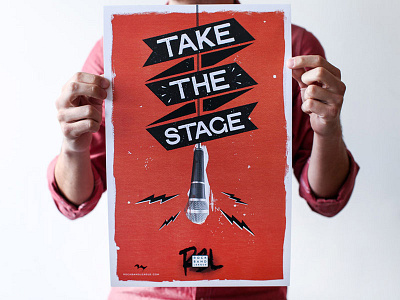 Take the Stage Poster grunge hail yeah mason music mic poster red rock band