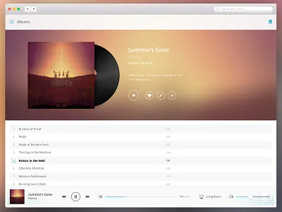Media Player - Album Detail apple media osx player retina ui ux