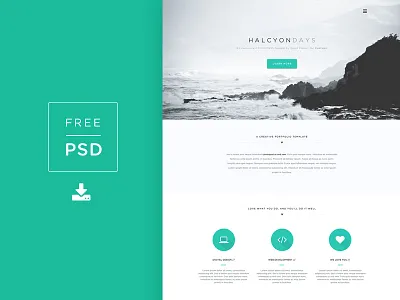 Freebie PSD! Halcyon Days Website PSD codrops free psd free template freebie photoshop psd web design website template