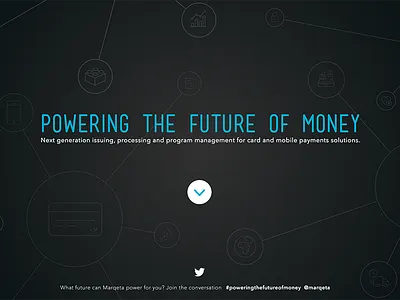 Powering the Future of Money black fintech flat homepage icons money payments responsive scroll vertical