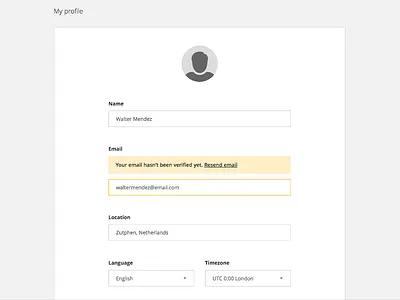 User profile app cloud interface profile user