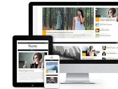 Magazine Template called Scene business design theme ui web website wordpress
