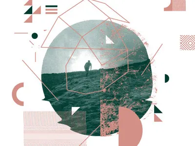 TRNSMSSN geometry poster screen print texture